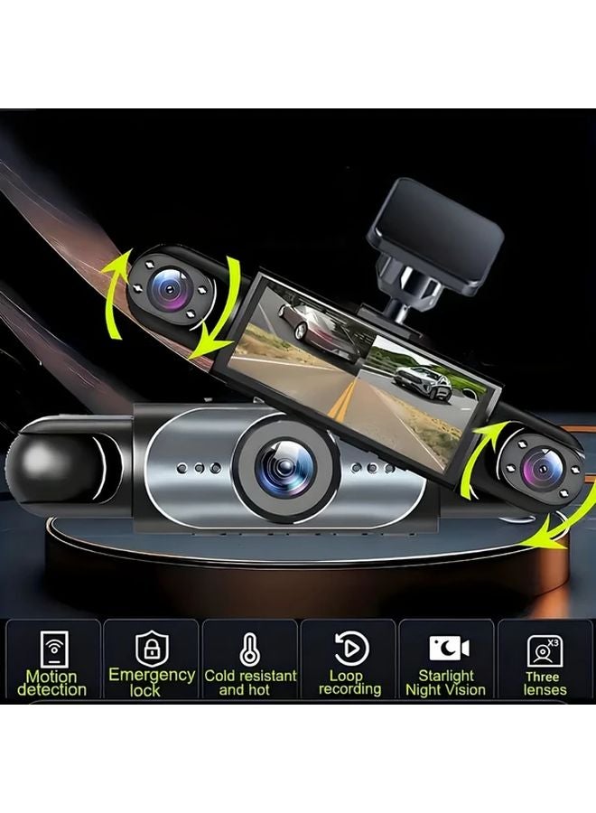 Y110A كاميرا داش للسيارة 360 درجة 4 قنوات أمامية 1080P خلفية يسار يمين 720P بطاقة 64 جيجابايت - Image 5